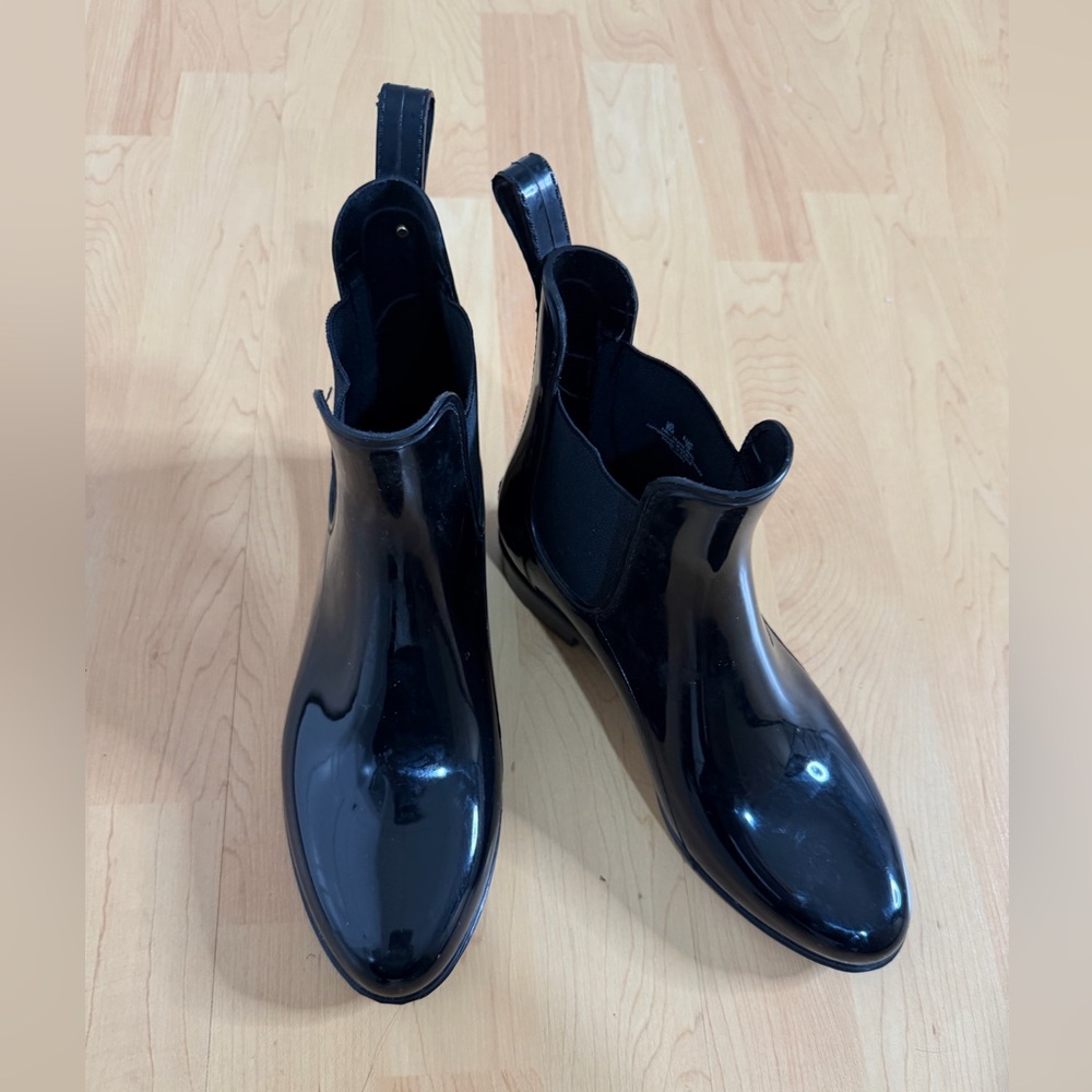 Sam Edelman Black Rubber Rain Boots Chelsea Style Waterproof - Picture 3 of 9